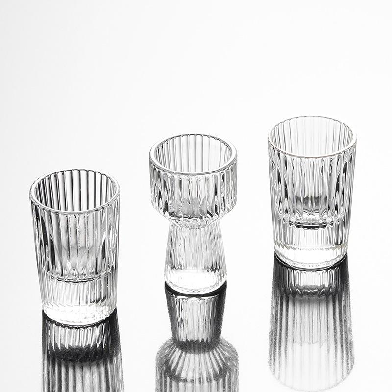 Striped Crystal Baijiu Decanter Set with Shot Glasses for Home and Bar Use