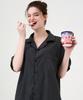 [Dossy] Современный короткий пижамный комплект с коротким рукавом Silk-Fit + Вафельные комнатные тапочки [Отправка из Кореи] 100% Оригинал