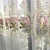 Элегантные шторы из прозрачной вуали с вышивкой пионов — роскошные шторы для гостиной или спальни.