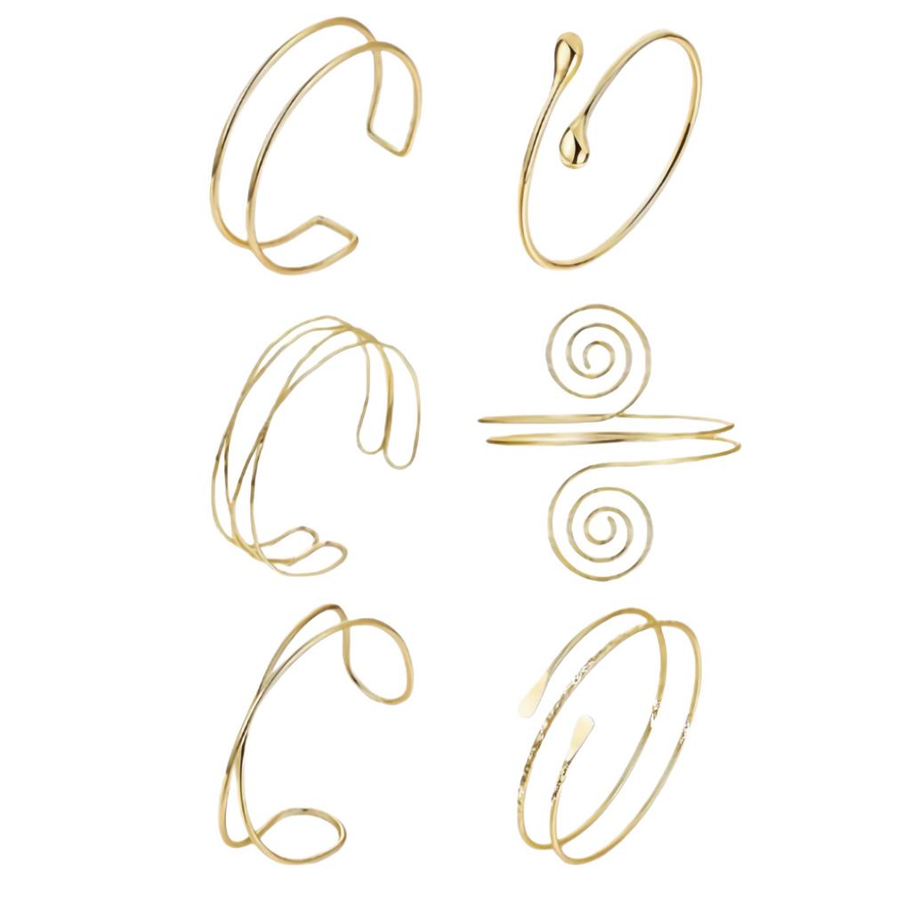 Geometric Open Metal Bangle Set: European & American Style Hand Jewelry