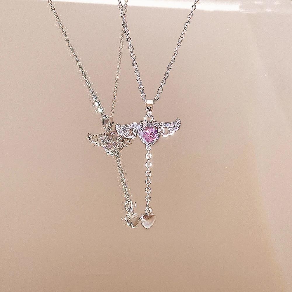 17 км Y2K ожерелье с кристаллами в форме сердца, модное блестящее ожерелье на ключице Kpop для женщин и девочек, новый тренд, вечерние подарки, ювелирные изделия 2023