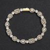 Geometric T-Shaped Water Drop Bracelet with Secure Spring Clasp Iced Out Zirconia Hip Hop Jewelry for Men Women