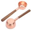 Black Walnut Handle Nature Walnut Spoons Red Copper Finish Wood Measuring Spoons  For Tea