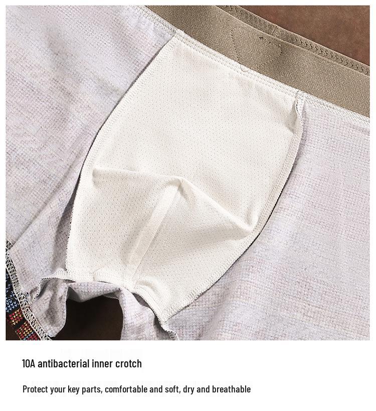 Мужские боксеры из чистого хлопка в этническом стиле - Удобные, дышащие, средней посадки, в американском стиле легкой роскоши