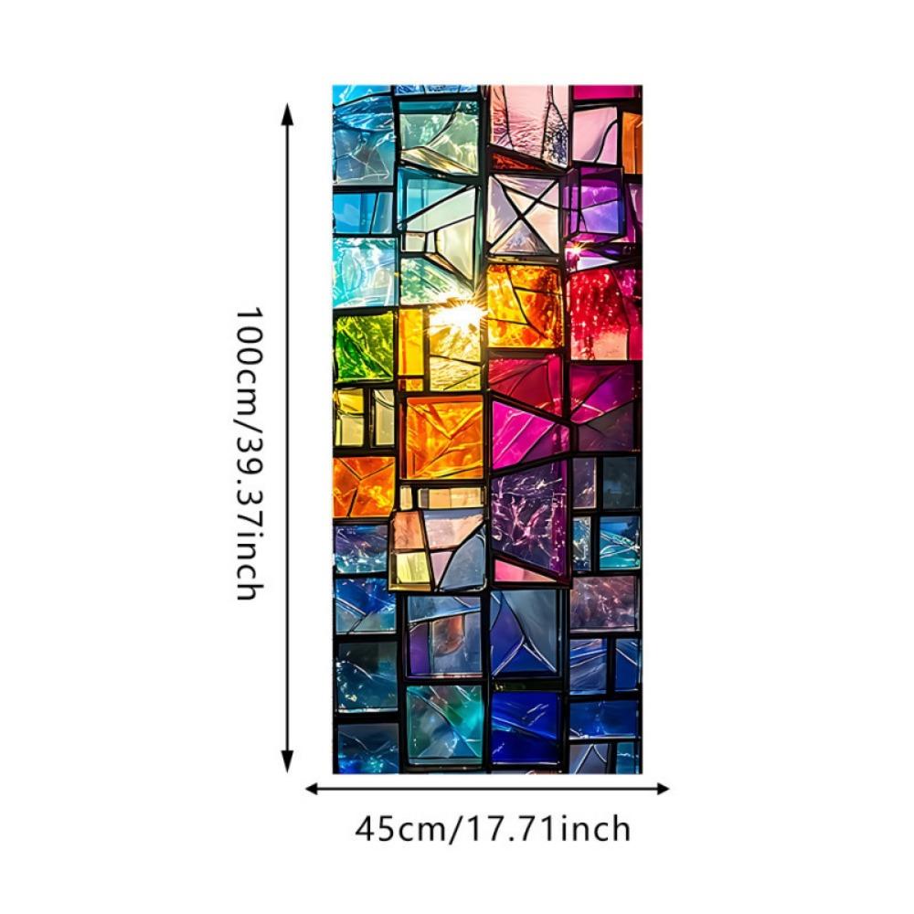 45*100cm Privacy Window Film Static Cling Frosted Window Film Stained Glass Stickers Glass Door