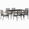 VidaXL Ensemble à Manger de Jardin avec Coussins 7pcs, Table et Chaise de Terrasse, Meubles de Patio, Mobilier d'Extérieur, 3213600