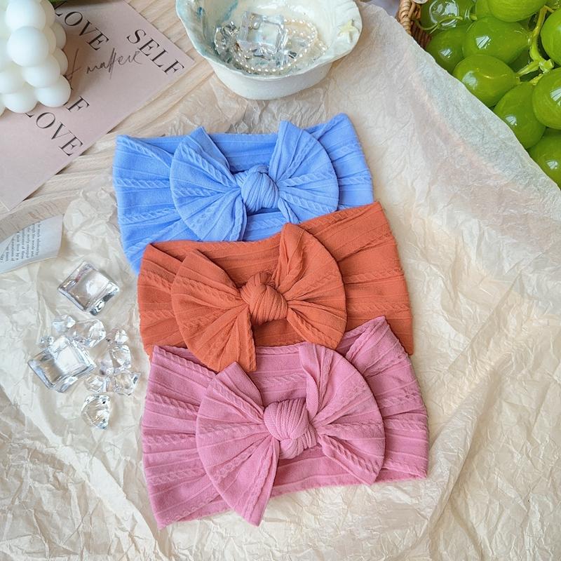 3 шт. Повязки на голову с бантами для маленькой девочки, повязка-тюрбан для новорожденного, аксессуар для волос, детская повязка для волос, уличная повязка на голову для малышей и детей, аксессуары для волос