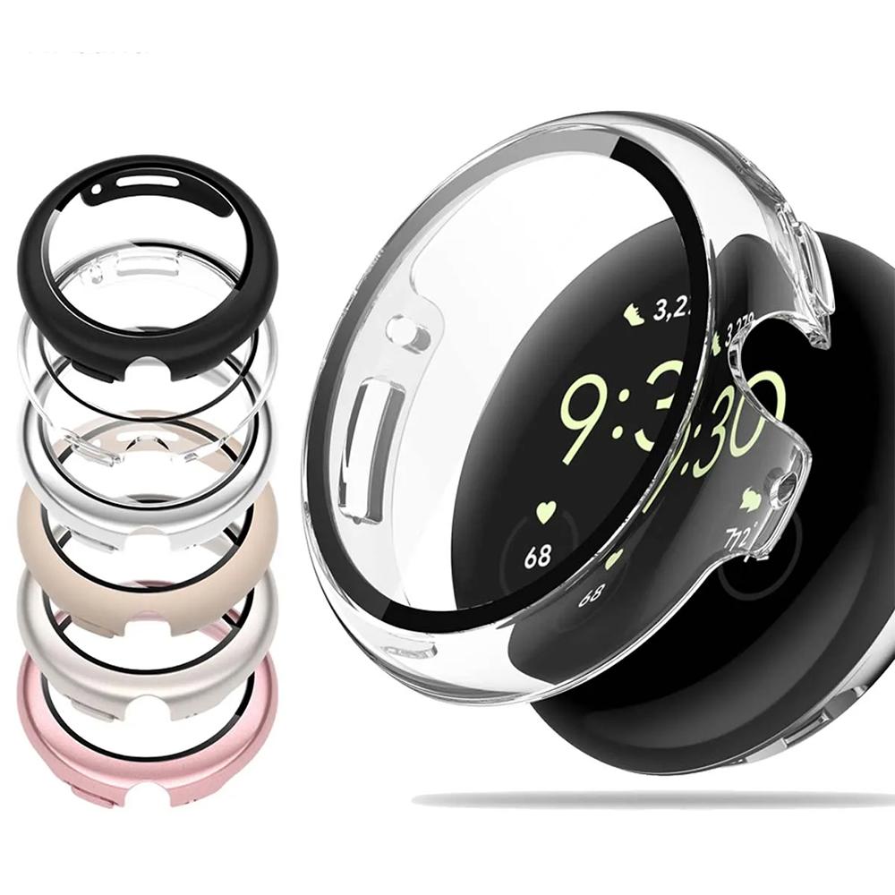 Case with Film for Google Pixel Watch 2/Pixel Watch Screen Protector Tempered Bumper Cover Frame Film PC Hard-Shell for Pixel Watch Accessories