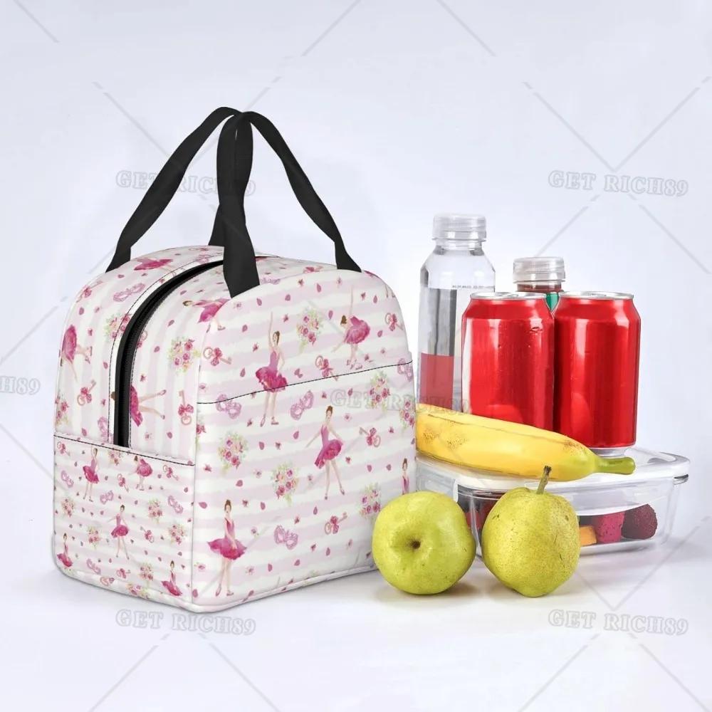 Ланч-бокс для любителей балета и танцев, гимнастики, для женщин и мужчин, многоразовые изолированные сумки для обеда с карманом для работы, школы, пикника, поездки