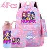 4 шт./компл. Рюкзак с KPOP-принтом, Сумка, Пенал с бутылкой для воды 750 мл для мальчика-подростка, девочки, Большая вместимость, Сумка для книг, Школьный рюкзак, Стакан для питья