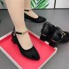 Сандалии женские, летняя модная верхняя одежда, обувь с полыми отверстиями, женская обувь с сеткой, дышащая одинарная обувь, женская нескользящая обувь для мам
