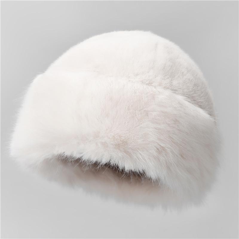 Plush Mongolian Hat Women'S Season Outdoor Cold-Proof White Warm Northeast Basin Hat Ear Hat Mother Bucket Hat