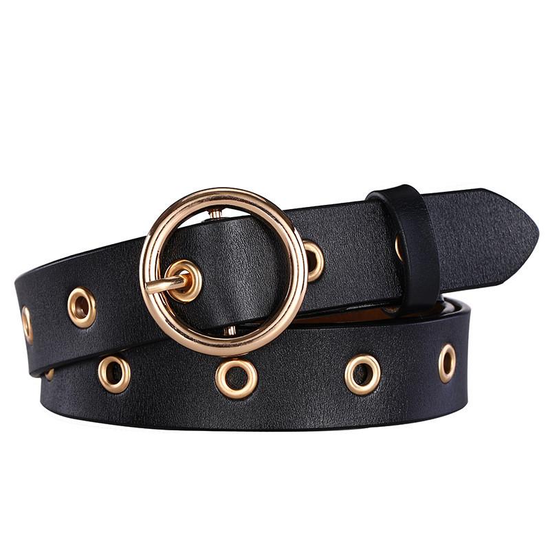 Wide Leather Twolayer Belt Women Vintage Circular Decoration Daily Wear Party