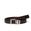 Mila Schon Men's Sliding Embossed Leather Belt (Long Size) MSMB462L Chocolate Free