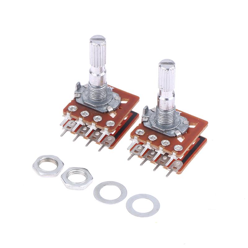 2/5Pcs 8Pins B50K B100K Sound Volume Amplifier Potentiometer Dual Channel 8-Pin Flower Shaft 20Mm 25Mm 30Mm Wh148 (16) Type