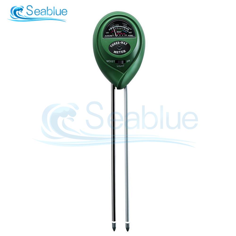 3 в 1 измеритель влажности почвы, кислотности, влажности, солнечного света, pH-теста, садовых растений, цветов, прибора для измерения влажности