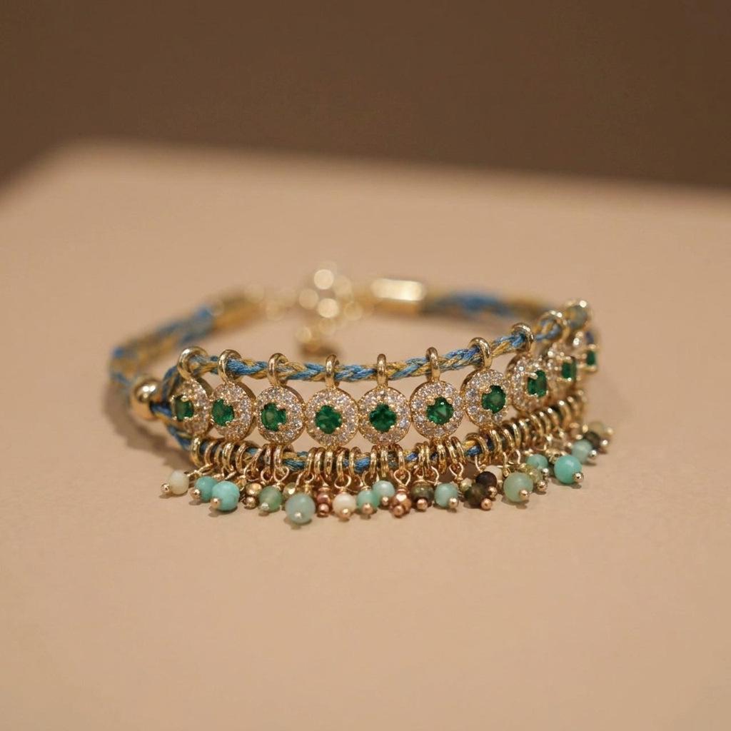 Glazed bracelet Songlan Heavy Industry exquisite trendy women's woven bracelet antique design jewelry