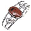 Mahogany Obsidian Gemstone Ethnic Silver Jewelry Cuff Bracelets7''Adjustable