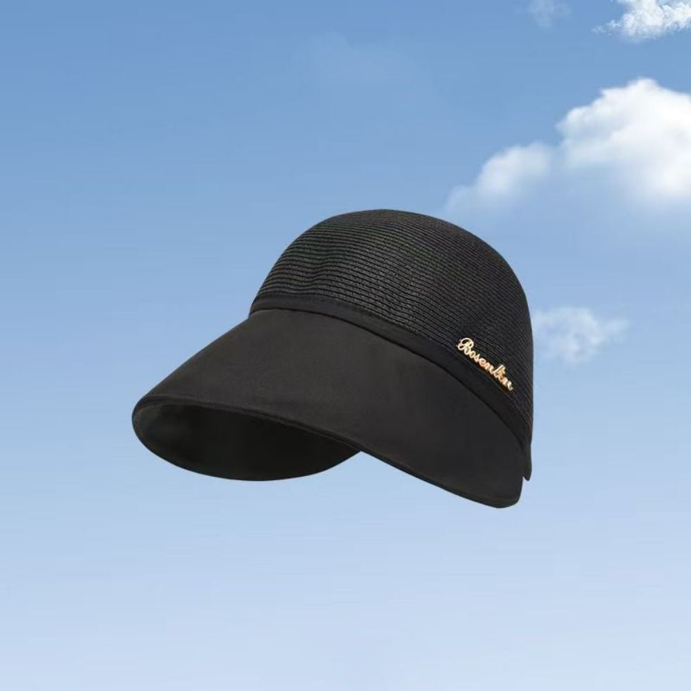 UV Protection Women's Straw Hat Wide Brim Fisherman Cap Fashion Bucket Sunhat  Camping