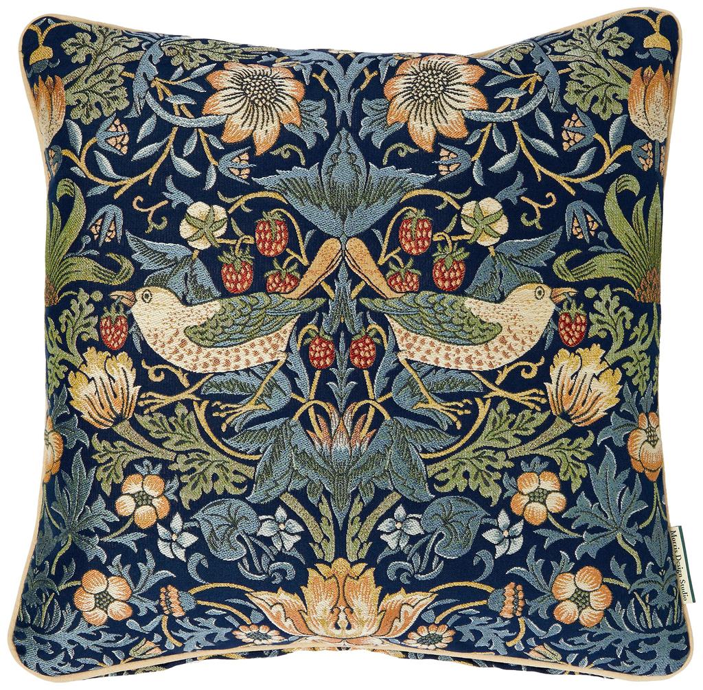 Kawashima Textile Cercon Morris Design Studio Back Cushion Cover Strawberry Thief Blue LL1710 45×45cm