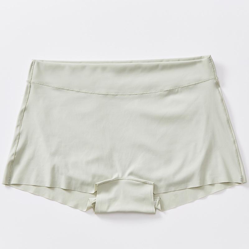 Бесшовные женские трусы-боксеры со средней посадкой - Ice Silk, дышащие, однотонные, защитные шорты с хлопковой вставкой