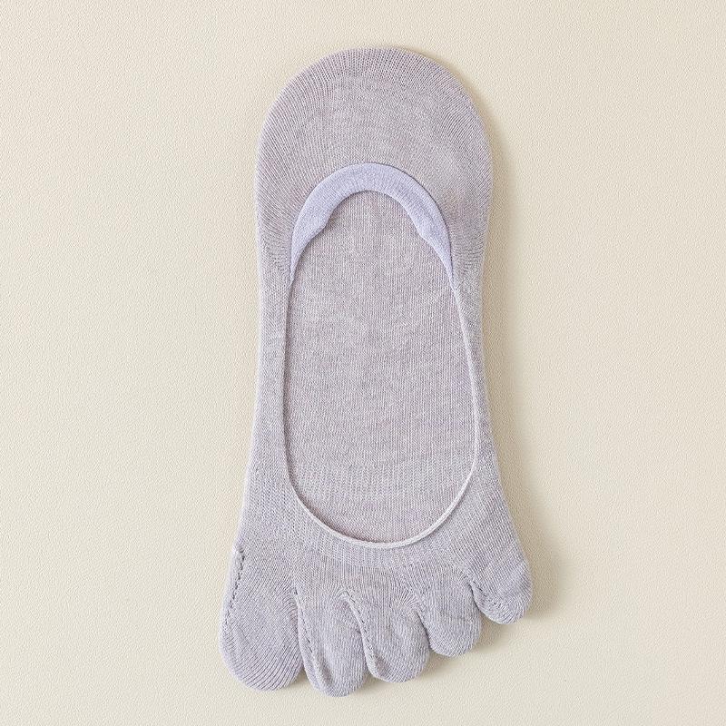 Женские летние тонкие однотонные сетчатые бесшовные носки-пятипальцы, устойчивые к образованию катышков, невидимые