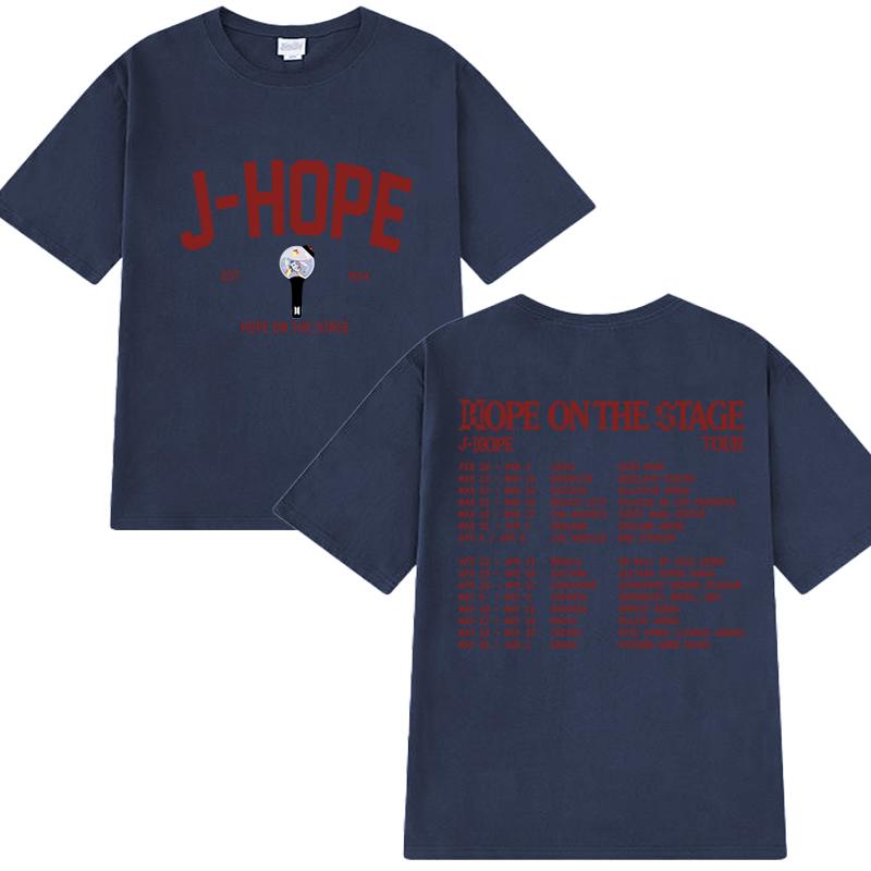 Футболка с принтом Kpop J-Hope Hope On The Stage Tour Setlist 2025 года для мужчин и женщин, модные футболки Y2k с коротким рукавом, унисекс, хлопковые топы