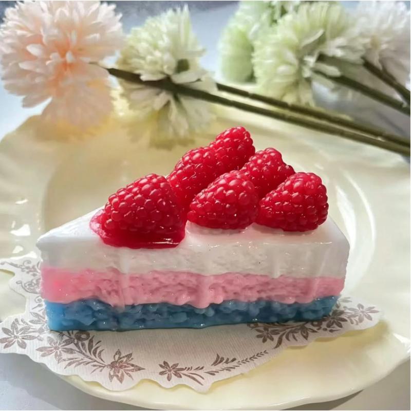Soft Food Shaped Squeeze Toy Cute Strawberry Mousse Cake Design Stress Relief  Toy for Desk Decor Relaxation Use