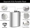 LMETJMA 1 4 5 6 7 8 9 10 Oz Stainless Steel Hip Flask with Funnel Pocket Hip Flask Alcohol Whiskey Hip Flask Screw Cap KC0139