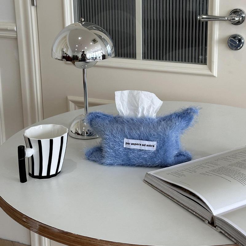 1 шт. Коробки для салфеток Хранение Плюшевая нить Скандинавский стиль Высокое качество Однотонный держатель Туалетная бумага Тканевый пакет