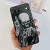 Black Matte Silicone Back Cover For Google Pixel 8A Painting Case Cartoon Lovely Cat Butterfly Flower Bumper Google 8A Soft Etui