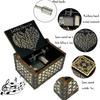 Wooden Music Box Manual Handle Soothing Melody Engraved Words Mini Mechanical Musical Box