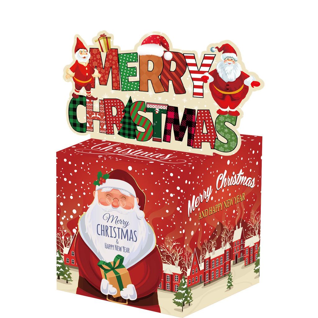 Санта Праздничный Клаус Копилка Красный Градиентный Материал Рождественские Подарки Празднования