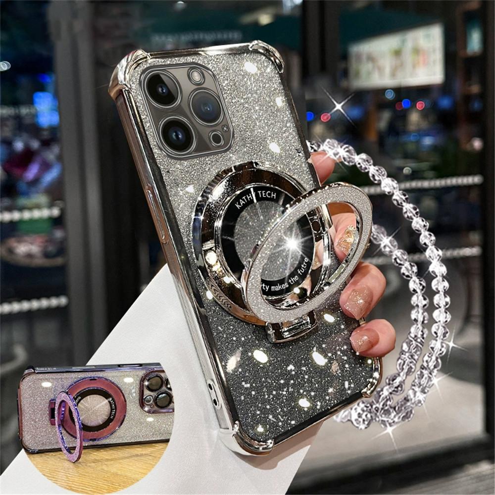 Glitter Crystal Bracelet Phone Holder Case For Samsung Galaxy S25 Plus Ultra S24FE A06 A16 A26 A36 A56 Shockproof Bracket Cover