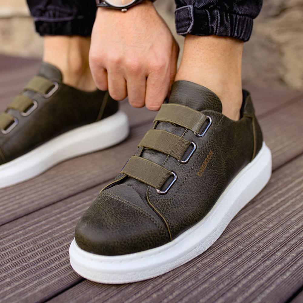 Chekich Мужская обувь Кроссовки белого цвета из искусственной кожи Летний сезон на резинке Удобные модные спортивные легкие дышащие CH253