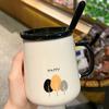 Керамическая кружка с крышкой и ложкой, креативная кружка, кружка высокой ценности, сувенирный подарочный набор, офисная кофейная чашка для воды