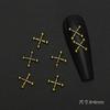 100/20/10 шт., золотые/серебряные металлические крестики-подвески для ногтей, 3D-панк-стиль, крест в форме буквы X, аксессуары для украшения ногтей своими руками