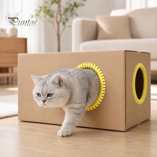 Самоуходный кошачий аксессуар для картонных коробок, Кольцо-щетка для ухода своими руками, Массажная расческа без рук, Домашний туннель с отверстием в двери