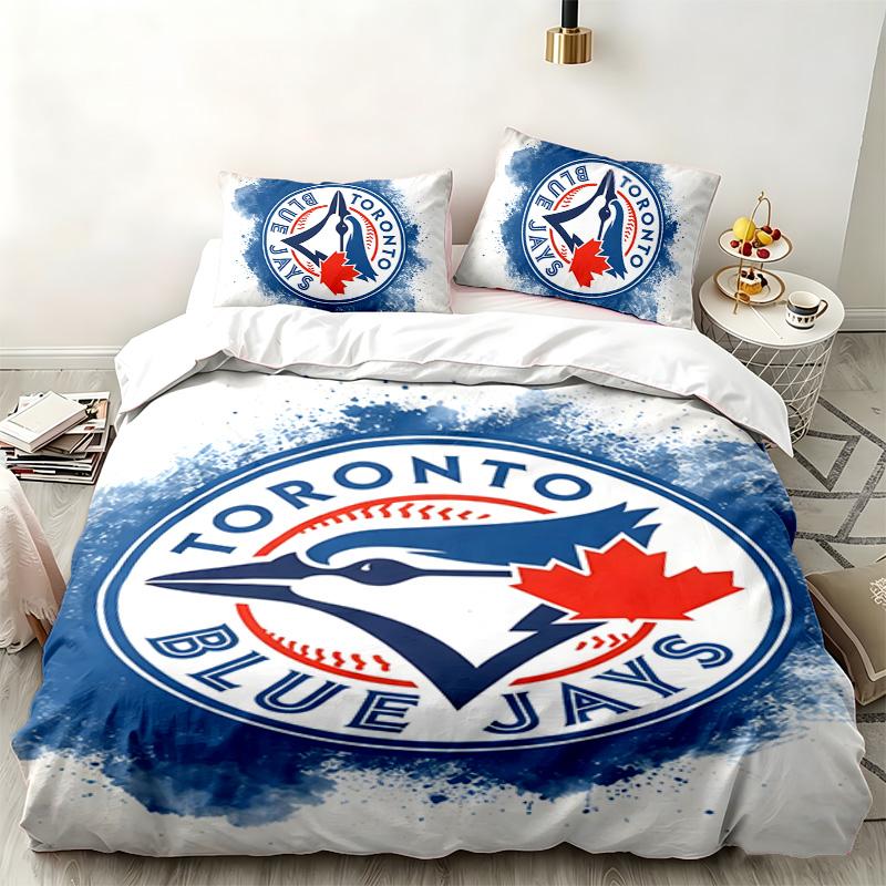 Blue Jays Academy 3pc set Perfect for bedroom use Comfortable bedding set includes a duvet cover and two pillowcases Ideal birthday or Christmas gift