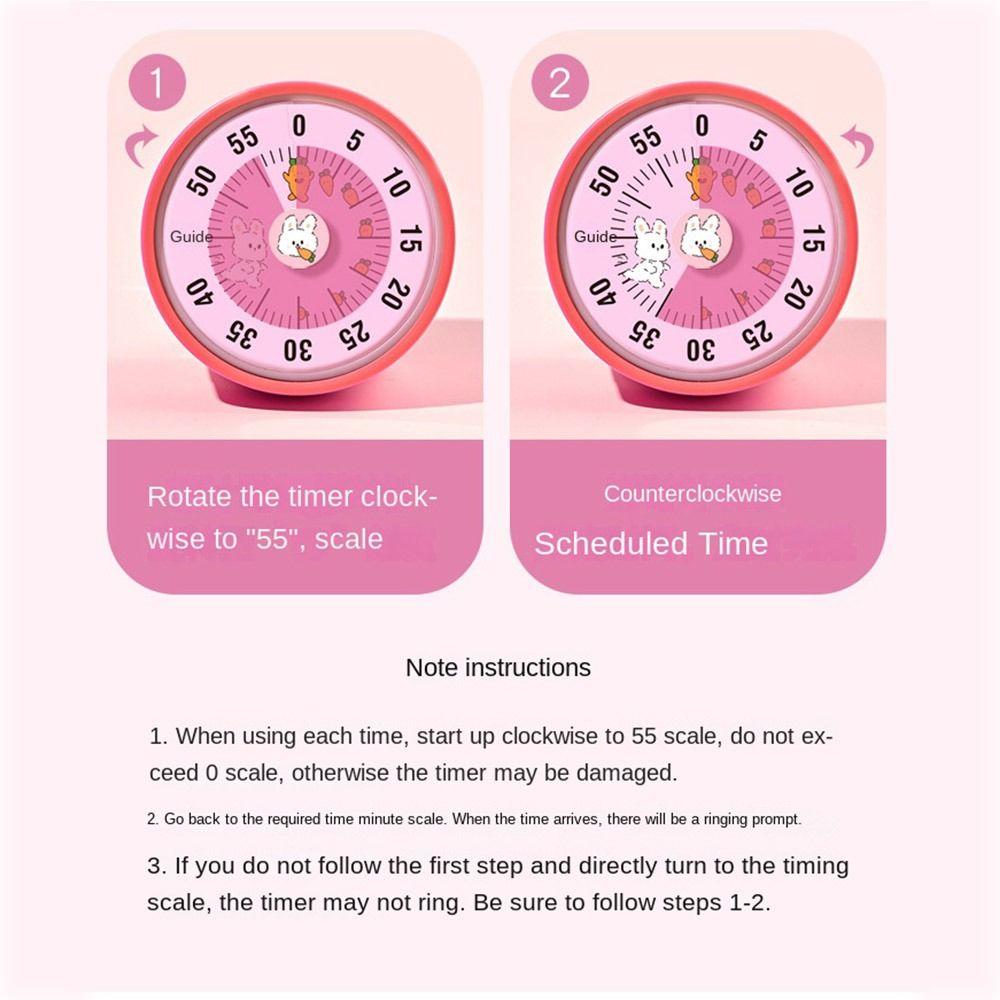 60-Minute Visual Timer with Stand Countdown Clock Mechanical Timer Kitchen Cooking Accessories