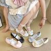 Cute Bow Mary Jane Single Shoes Women's 2025 Summer New Mid-heel with Skirt Japanese Lolita Small Leather Shoes