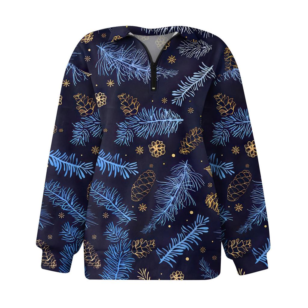 Женская мода повседневная толстовка с длинным рукавом и принтом на молнии с высоким воротом и заниженными плечами