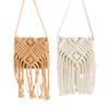 Summer Korean Tassel Crossbody Straw Bag - Retro Single Shoulder Cotton Thread Woven Flap Bag