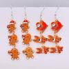 Новые серьги-подвески в виде пряничного человечка на санях, рождественское украшение