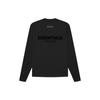 Essentials Ss22 Ls Tee Эластичная Черная Футболка с Длинным Рукавом и Круглым Вырезом, Покрытая Ворсом с Буквами FOG-SS22-463