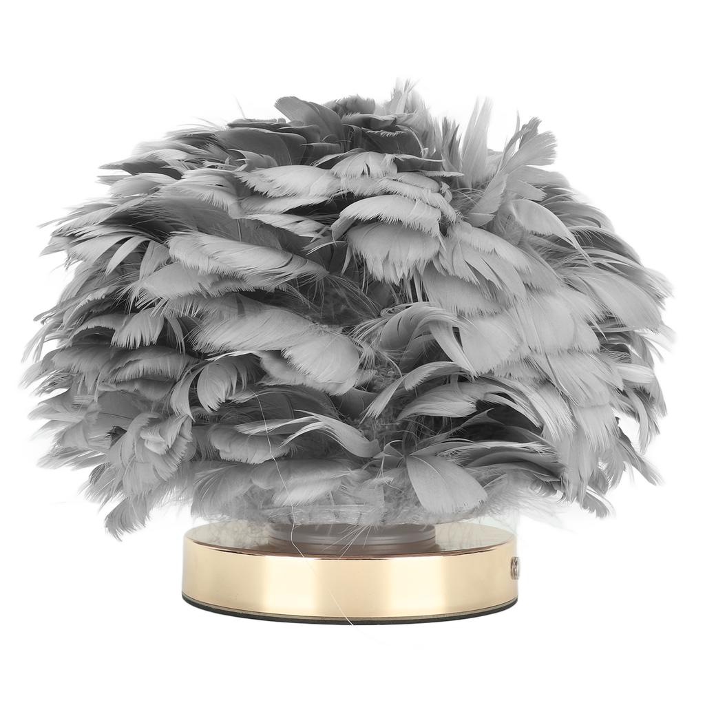 Настольная лампа Feather с плавной регулировкой яркости и зарядкой через USB, сенсорное управление, светодиодная настольная лампа для спальни, кафе, серый цвет