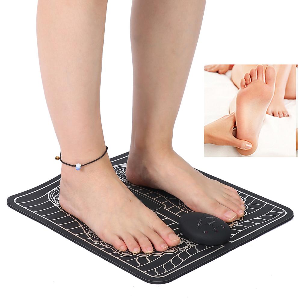 EMS Pulse Foot Massage Pad Muscle Pain Fatigue Relief Foot Massager (Battery Type)