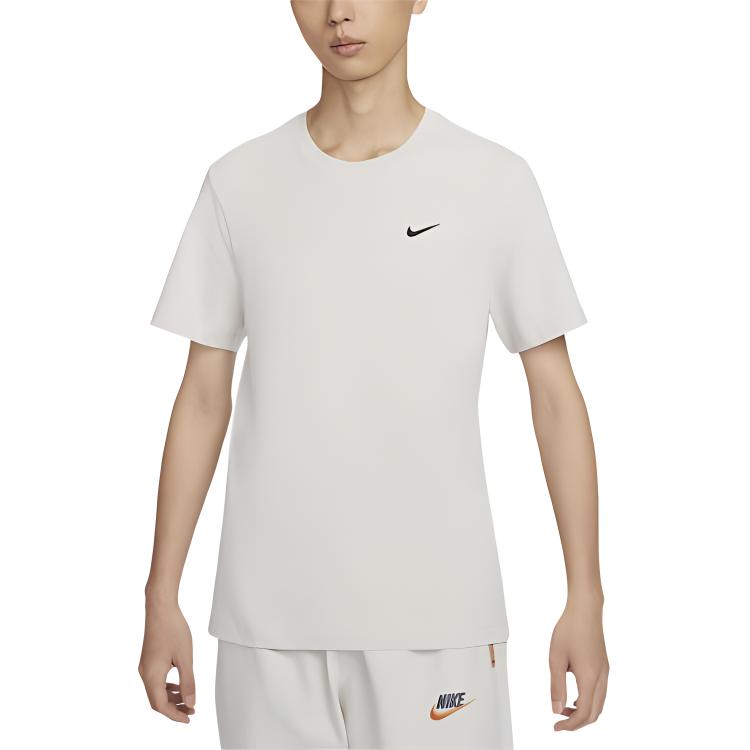 Nike T Shirts Men's Light Bone Crew Neck Moderate BV0508-072