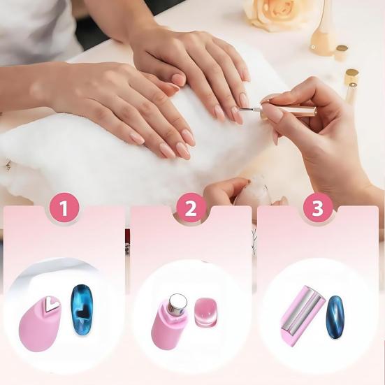 2 шт. Магнит для кошачьего глаза для ногтей, магнитный гель-лак, любовь, тепло, круглая форма, магнитная ручка для нейл-арта, для дома, салона, для женщин, магнитные инструменты для маникюра "кошачий глаз"