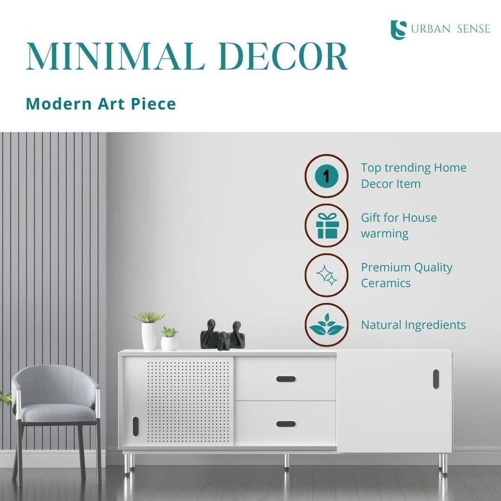 Последняя статуэтка «Пара и семья» | Керамическая скульптура «Мыслитель» | Предметы домашнего декора для гостиной | Настольный артефакт (Белый | Набор из 3 шт.)